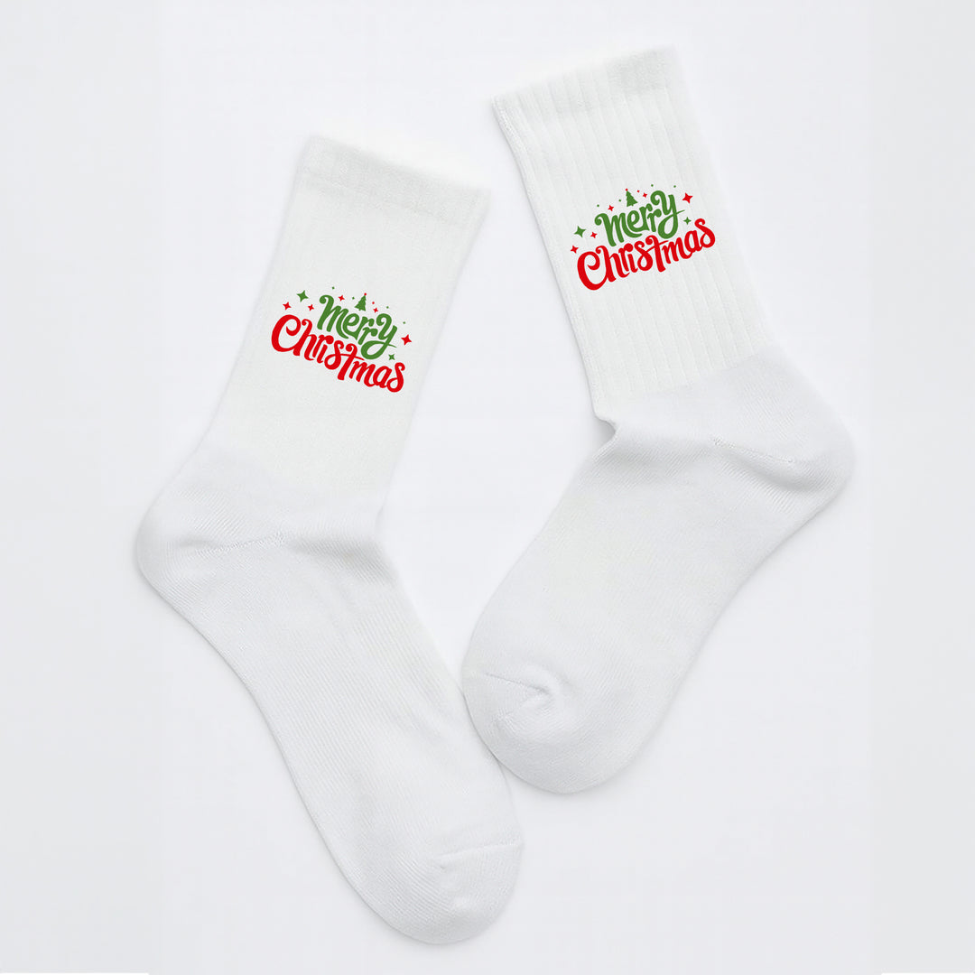 Socken „Merry Christmas“ – Lustige & festliche Weihnachtssocken | Geschenkidee für Männer & Frauen | Made in Europe