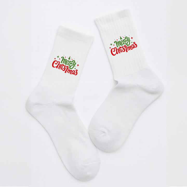 Socken „Merry Christmas“ – Lustige & festliche Weihnachtssocken | Geschenkidee für Männer & Frauen | Made in Europe