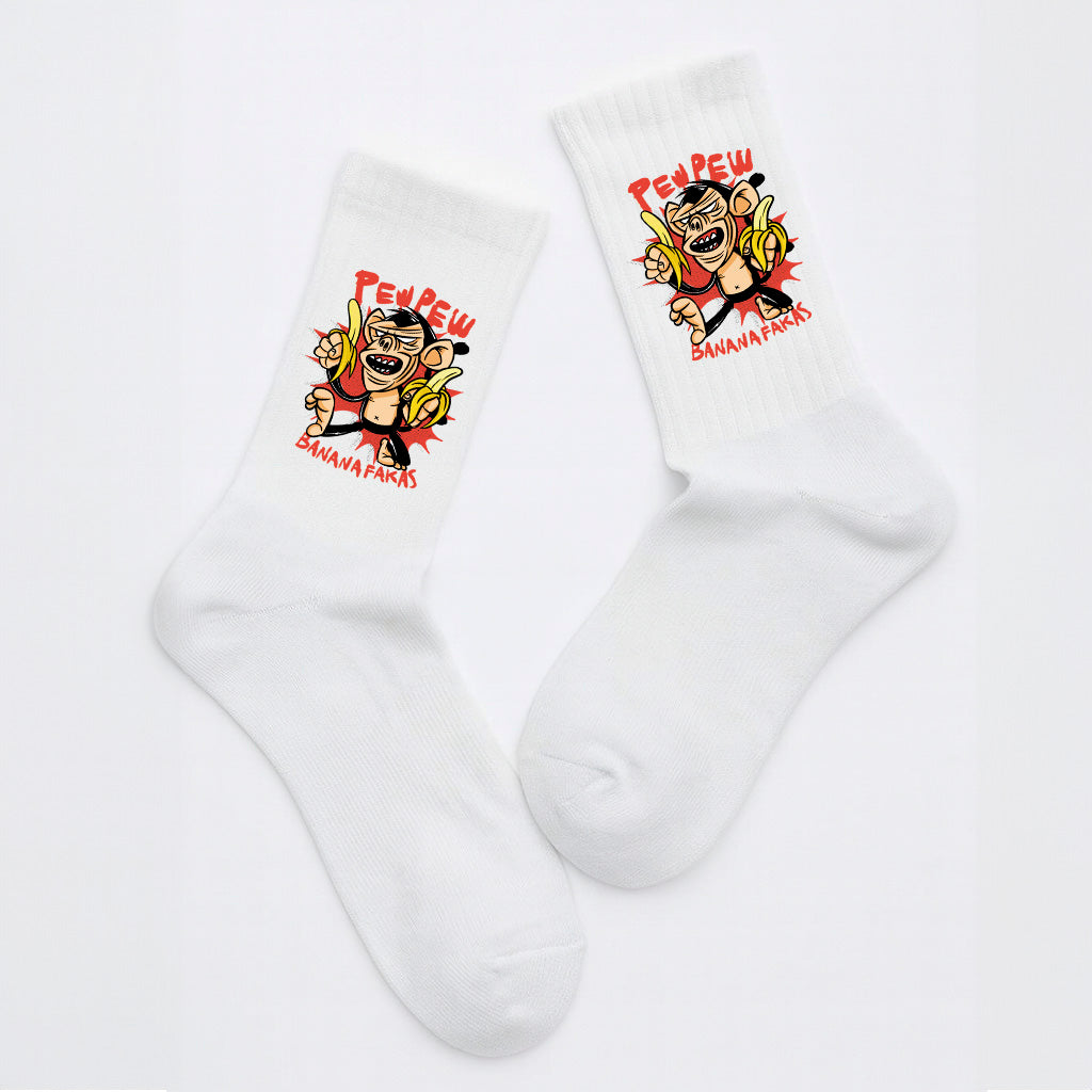 Socken „Bananafakas“ – Lustige Fun-Socken mit Bananen-Motiv | Witzige Spruchsocken | Geschenk mit Humor | Made in Europe