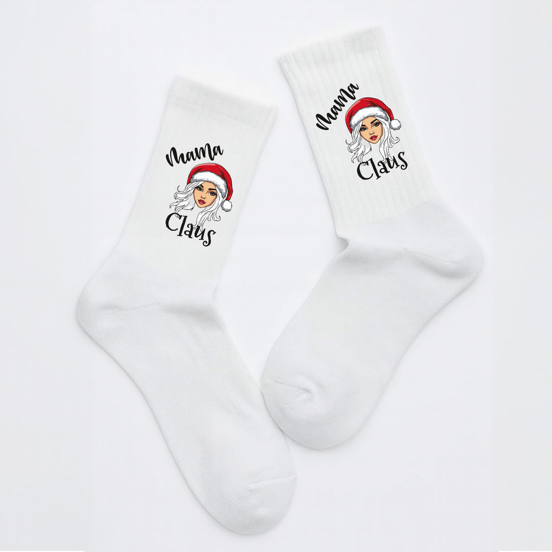 Socken „Mama Claus“ – Lustige Weihnachtssocken für Frauen | Christmas Fun Socks | Geschenkidee für Mamas | Made in Europe