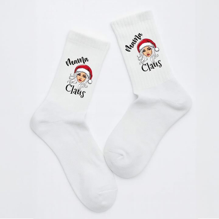 Socken „Mama Claus“ – Lustige Weihnachtssocken für Frauen | Christmas Fun Socks | Geschenkidee für Mamas | Made in Europe