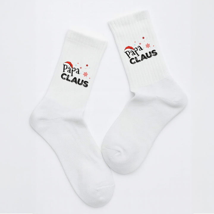 Socken „Papa Claus mit Mütze“ – Lustige Weihnachtssocken für Männer | Christmas Fun Socks | Geschenkidee für Papas | Made in Europe