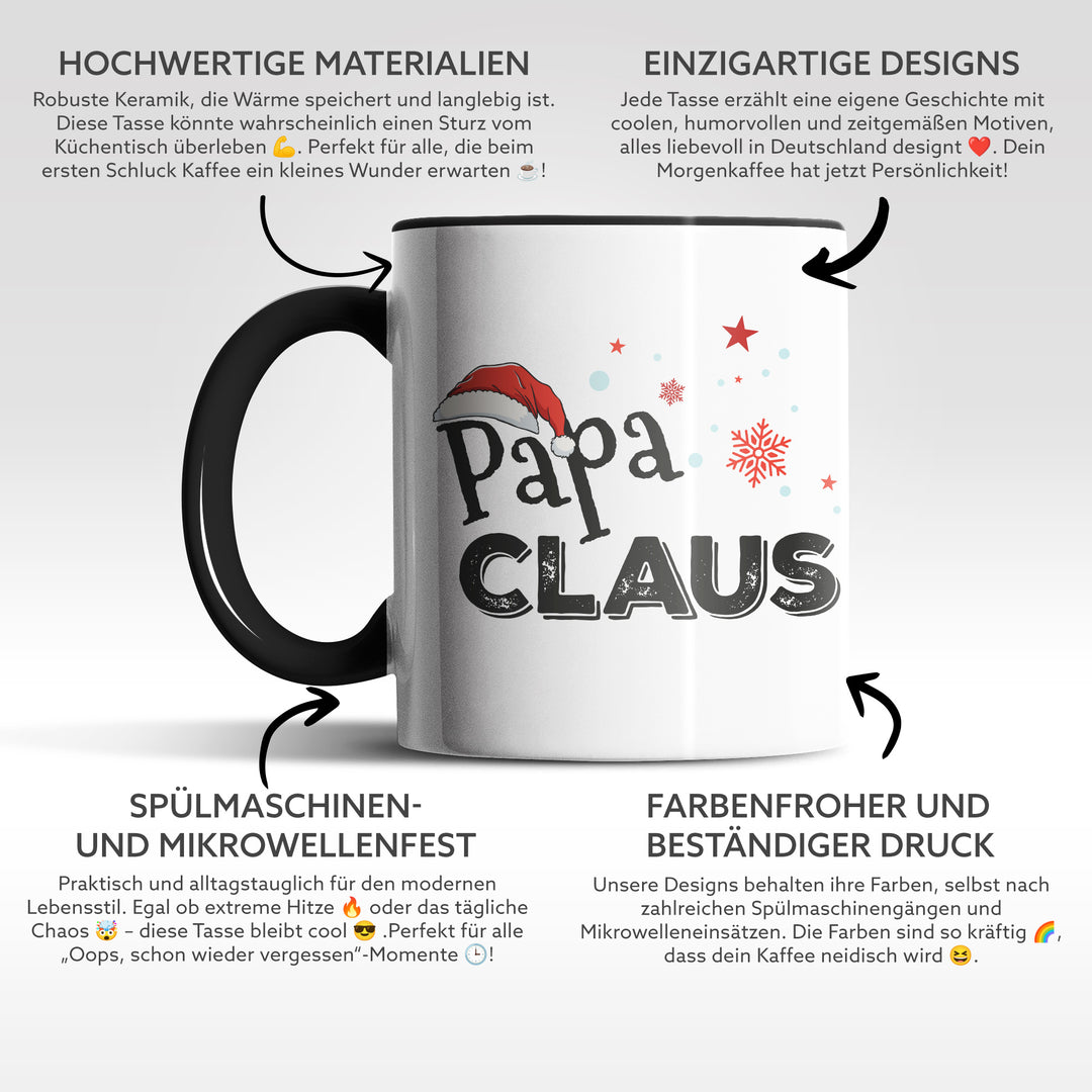 Papa Claus mit Mütze Tasse – Lustige Weihnachts-Tasse für Väter & Familien | PEPAM Geschenke