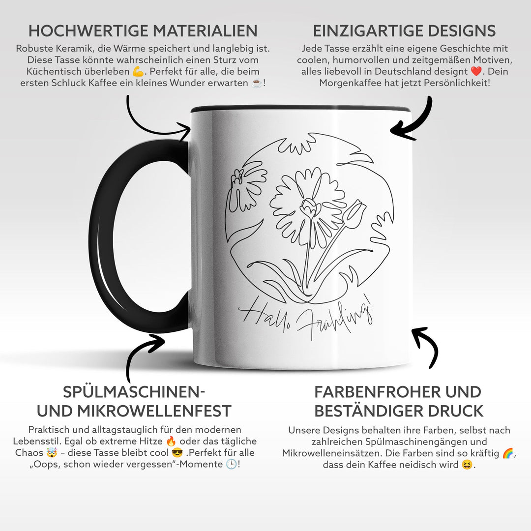 Tasse "Hallo Frühling" – Perfekt für Frühlings- und Naturfreunde
