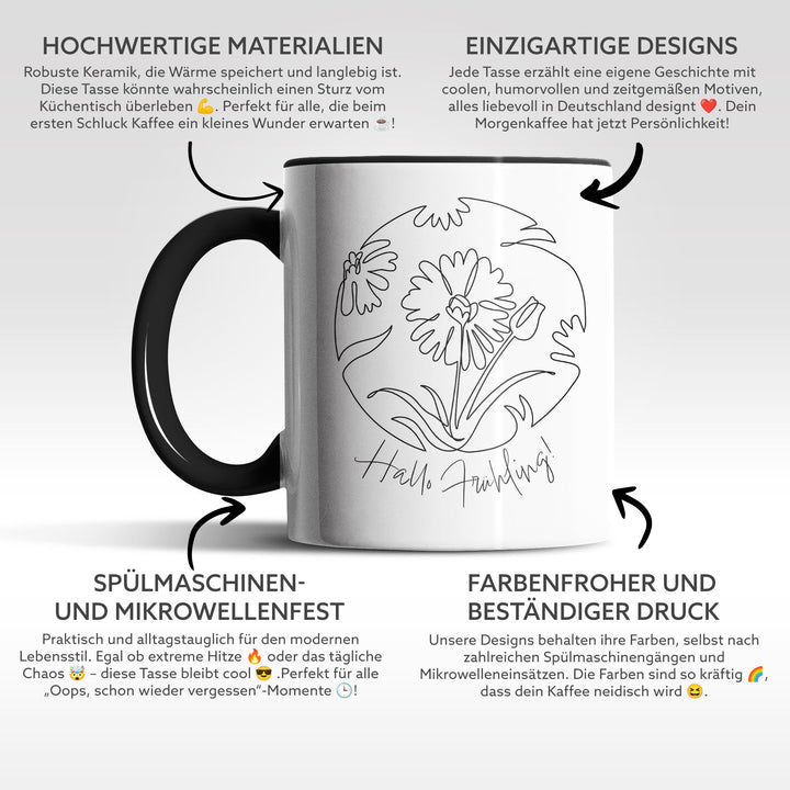 Tasse "Hallo Frühling" – Perfekt für Frühlings- und Naturfreunde