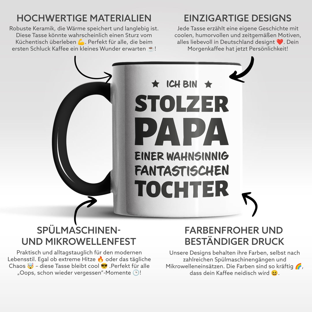 Tasse "Stolzer Papa, fantastische Tochter" – Liebevolles Geschenk für Väter