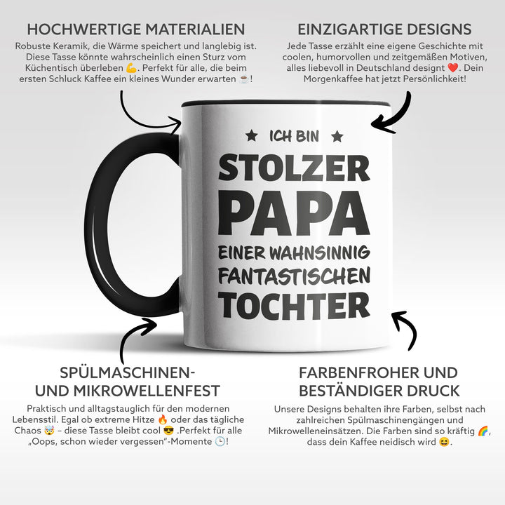 Tasse "Stolzer Papa, fantastische Tochter" – Liebevolles Geschenk für Väter
