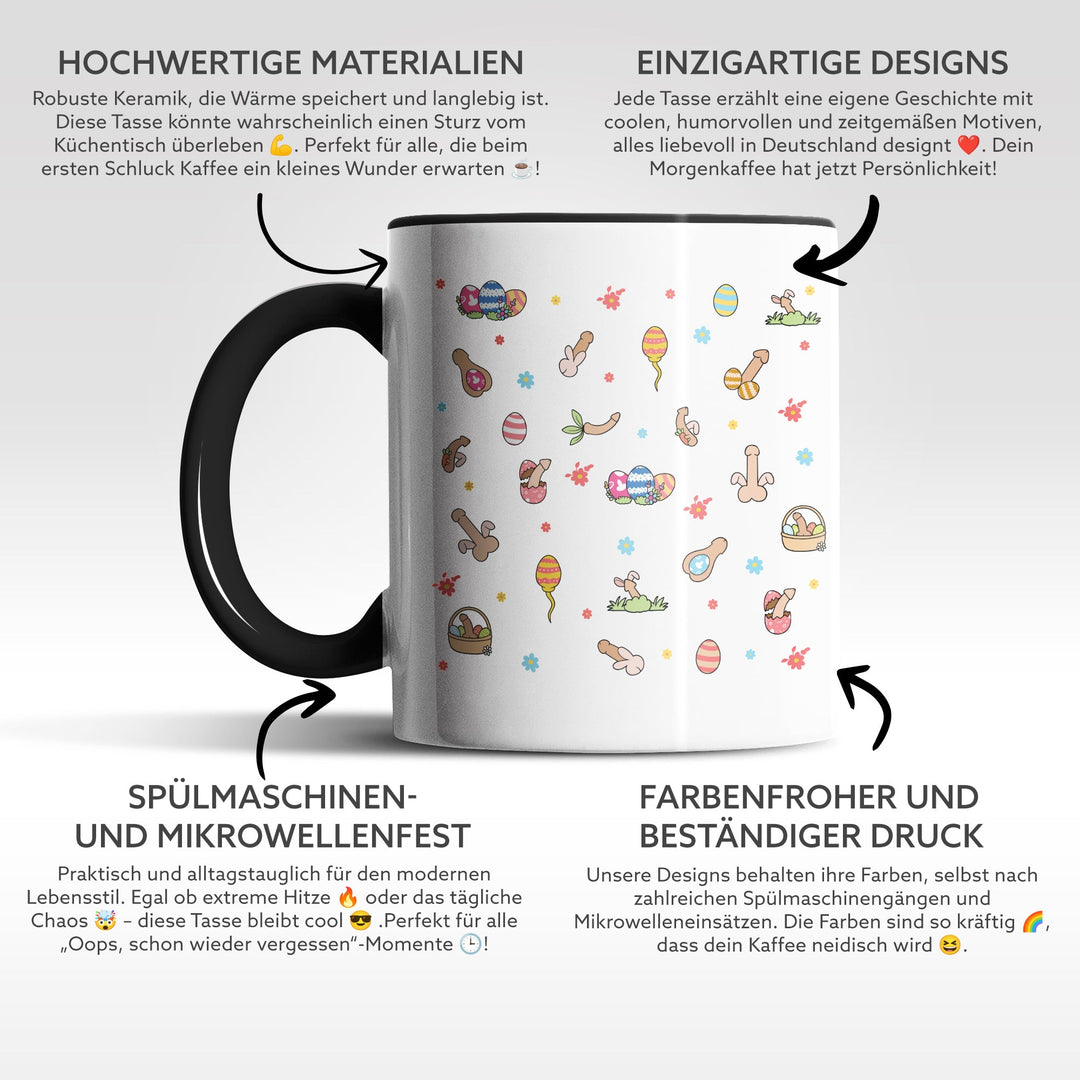 Lustige Tasse "Easter - Penis" – Perfekt für freche Osterüberraschungen