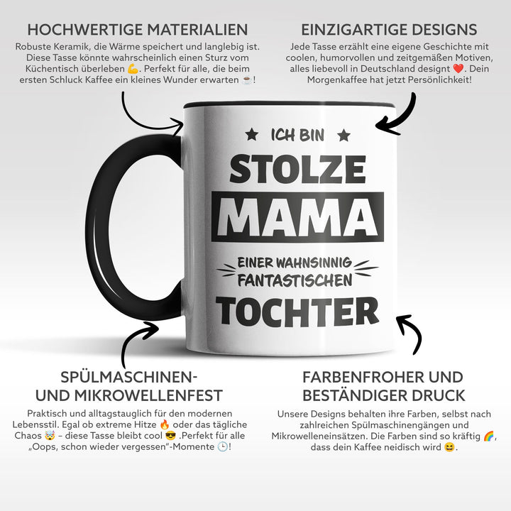 Tasse "Stolze Mama, fantastische Tochter" – Liebevolles Geschenk für Mütter