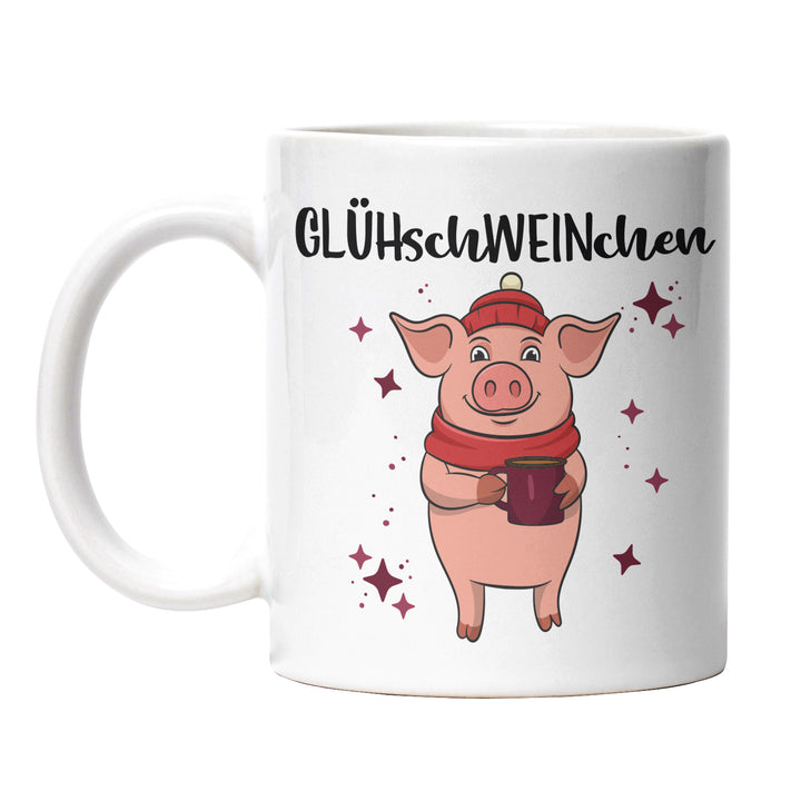 Glühschweinchen Tasse – Lustige Weihnachts-Tasse mit Schwein-Motiv & Spruch | PEPAM Geschenke