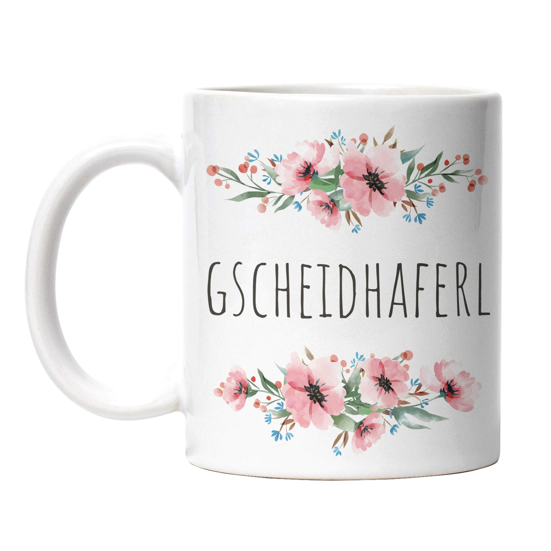 Tasse "Gscheidhaferl" – Bayerische Spruch-Tasse für Schlaumeier
