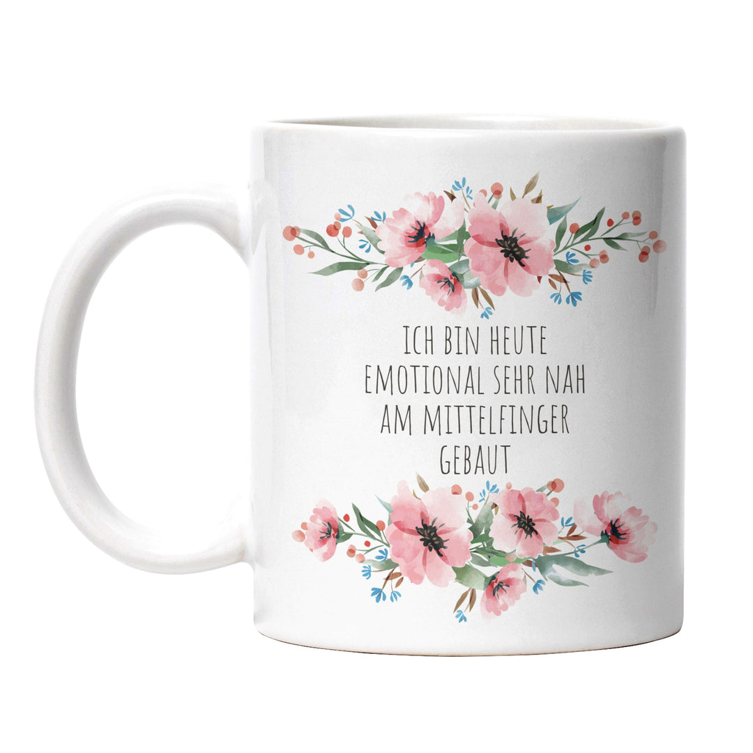 Tasse "Nah am Mittelfinger gebaut" – Perfektes Geschenk für ungeduldige Kaffeejunkies