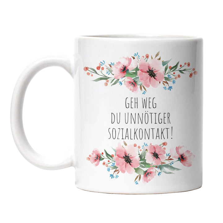 Tasse "Geh weg, Unnötiger Sozialkontakt" – Perfektes Geschenk für alle, die lieber ihre Ruhe haben