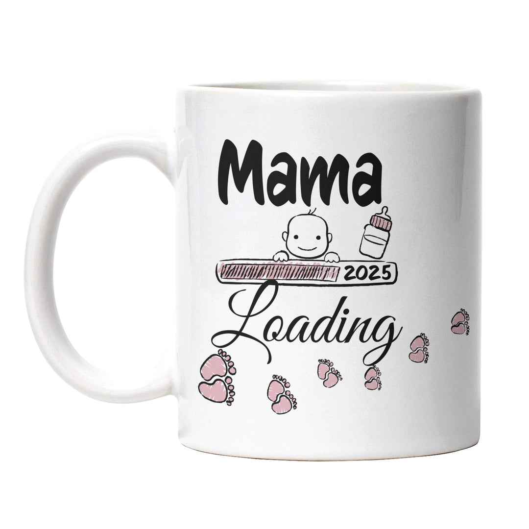 Lustige Tasse "Mama Loading 2025" – Geschenkidee für werdende Mütter