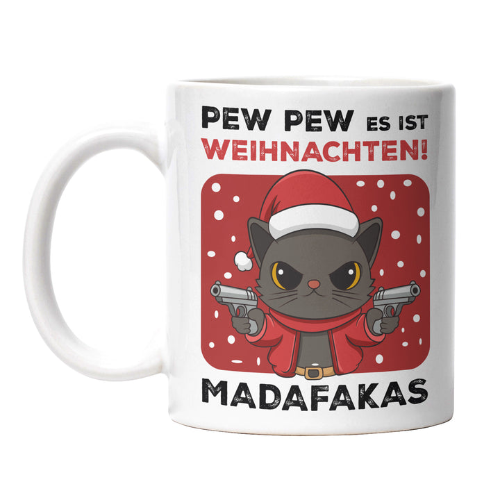 Pew Pew es ist Weihnachten Madafakas Tasse – Lustige Weihnachts-Tasse mit Spruch | PEPAM Geschenke