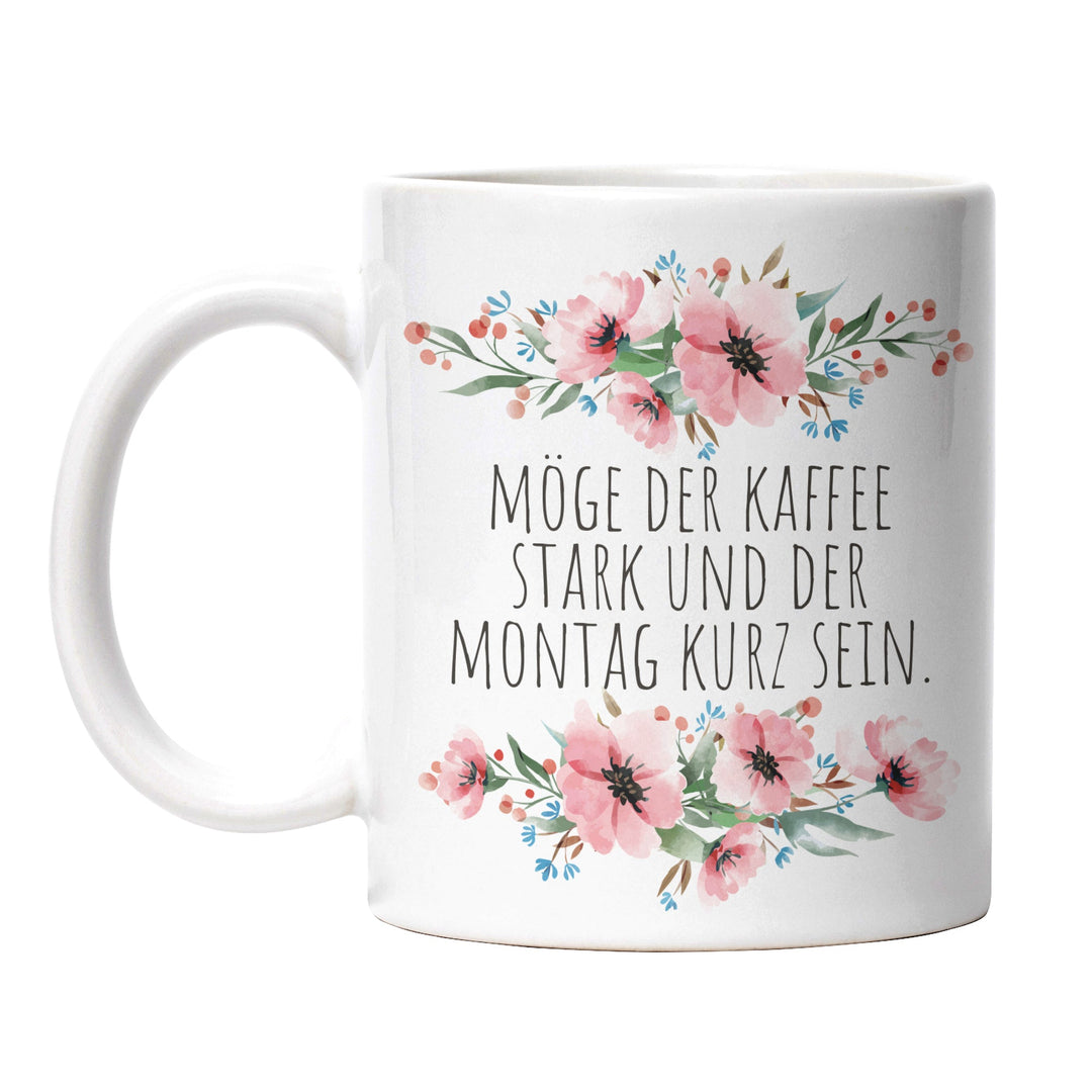 Tasse "Kaffee stark, Montag kurz" – Lustige Kaffeetasse für den Wochenstart