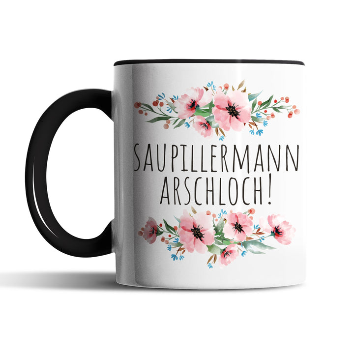 Tasse "Saupillermann Arschloch" – Freche Statement-Tasse für Humorvolle