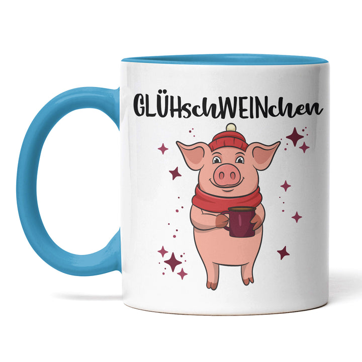 Glühschweinchen Tasse – Lustige Weihnachts-Tasse mit Schwein-Motiv & Spruch | PEPAM Geschenke