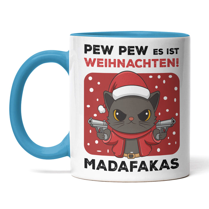 Pew Pew es ist Weihnachten Madafakas Tasse – Lustige Weihnachts-Tasse mit Spruch | PEPAM Geschenke