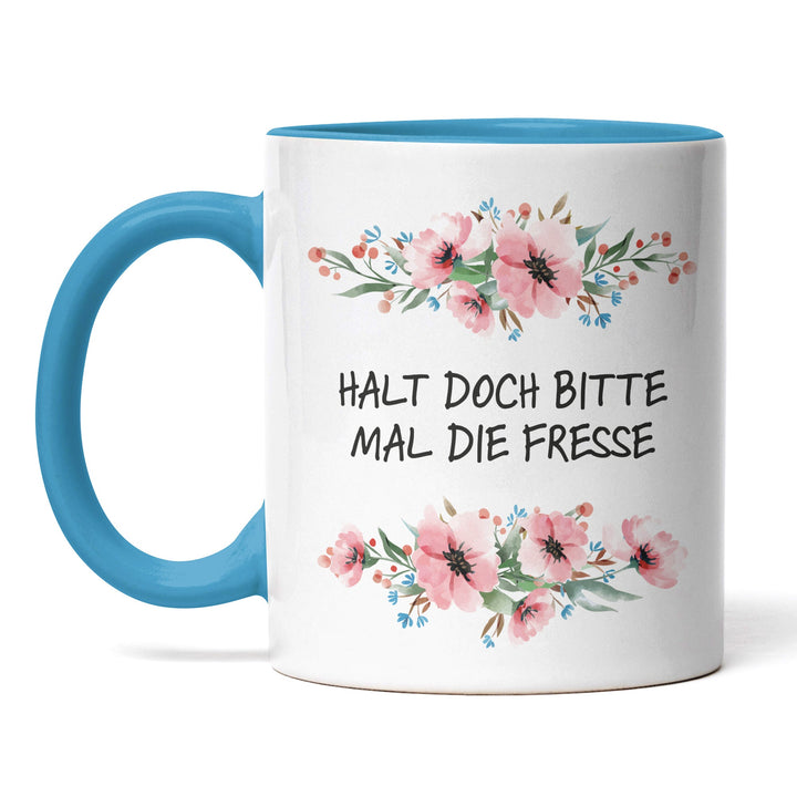 Tasse "Halt doch bitte die Fresse" – Perfektes Geschenk für Morgenmuffel & Kaffeejunkies