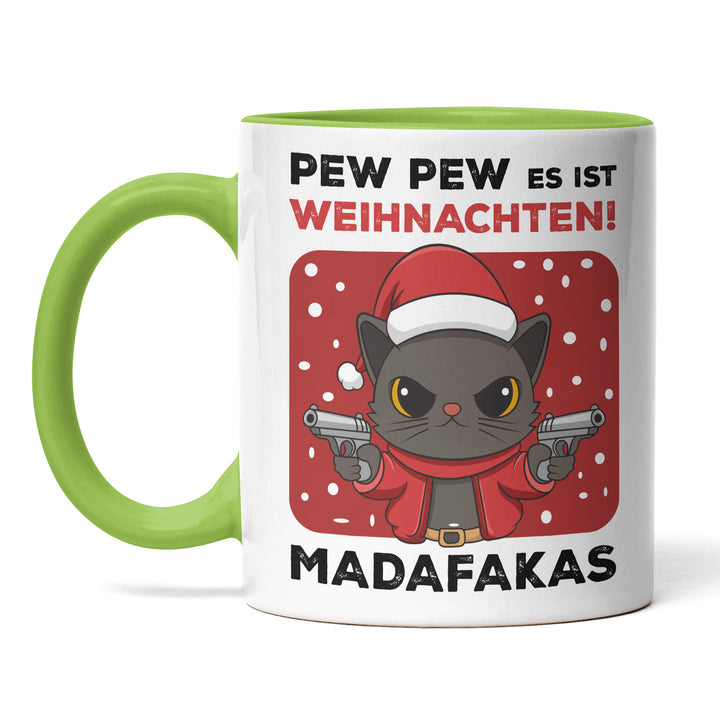 Pew Pew es ist Weihnachten Madafakas Tasse – Lustige Weihnachts-Tasse mit Spruch | PEPAM Geschenke