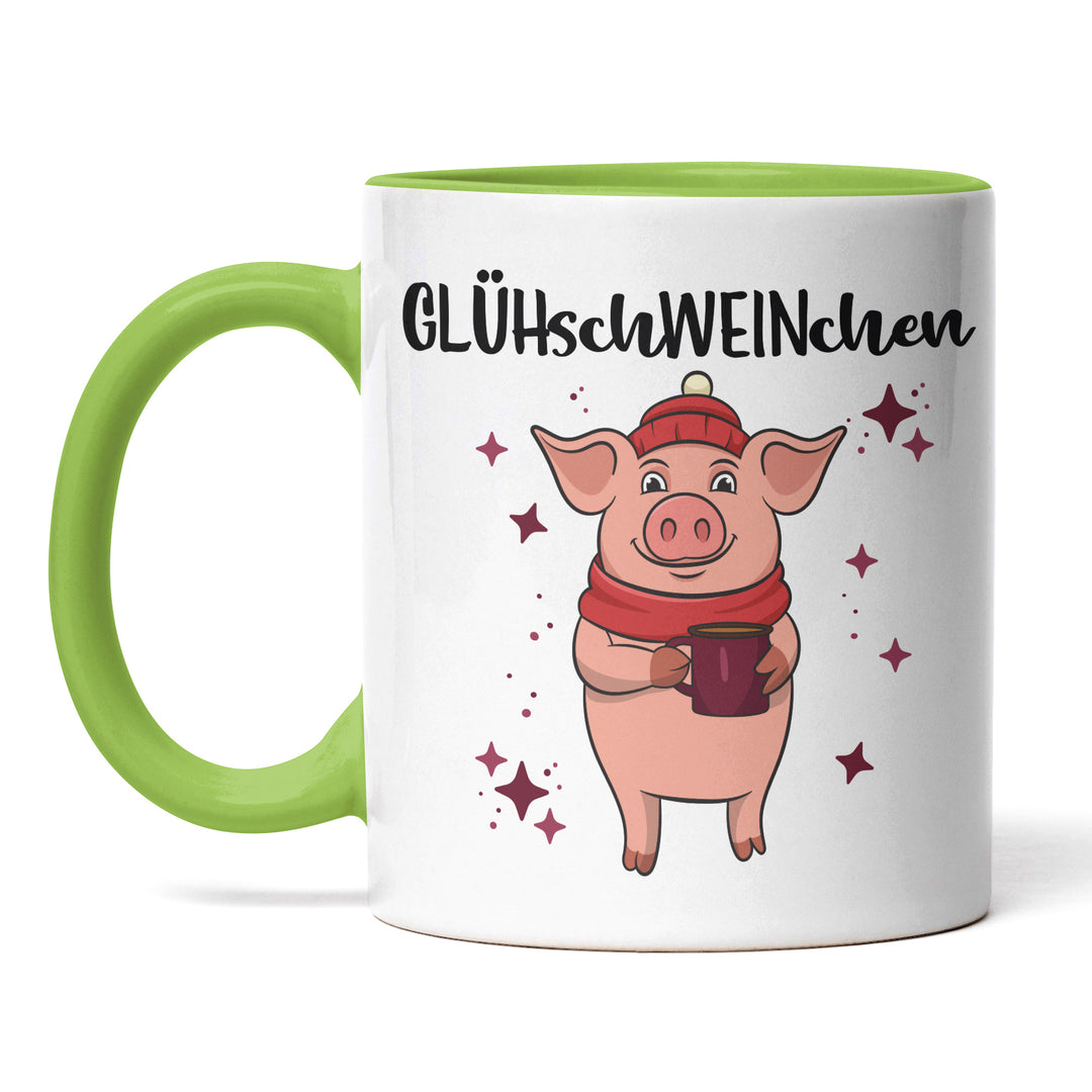 Glühschweinchen Tasse – Lustige Weihnachts-Tasse mit Schwein-Motiv & Spruch | PEPAM Geschenke