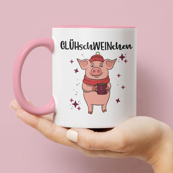 Glühschweinchen Tasse – Lustige Weihnachts-Tasse mit Schwein-Motiv & Spruch | PEPAM Geschenke
