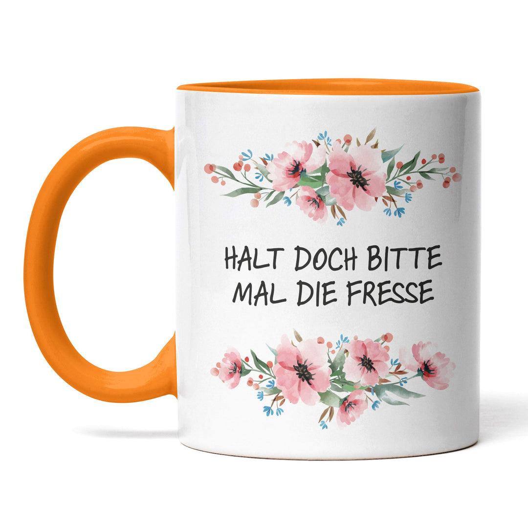 Tasse "Halt doch bitte die Fresse" – Perfektes Geschenk für Morgenmuffel & Kaffeejunkies