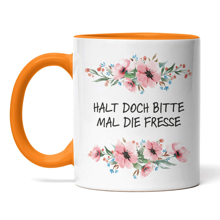Tasse "Halt doch bitte die Fresse" – Perfektes Geschenk für Morgenmuffel & Kaffeejunkies