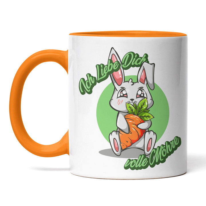 Lustige Tasse "Ich liebe dich volle Möhre" – Charmantes Geschenk mit grünem Design