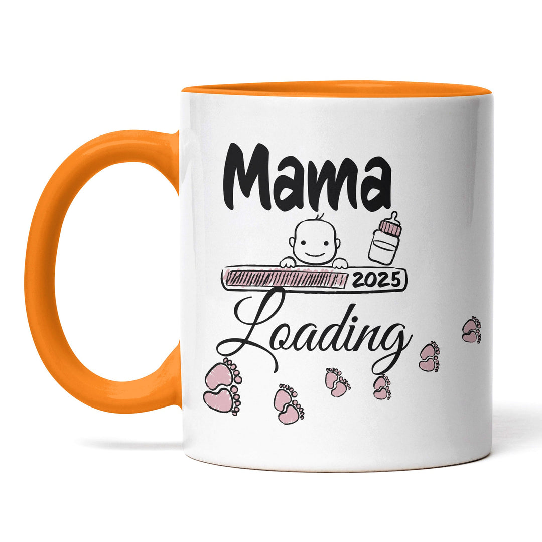 Lustige Tasse "Mama Loading 2025" – Geschenkidee für werdende Mütter