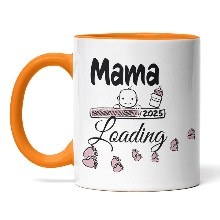 Lustige Tasse "Mama Loading 2025" – Geschenkidee für werdende Mütter