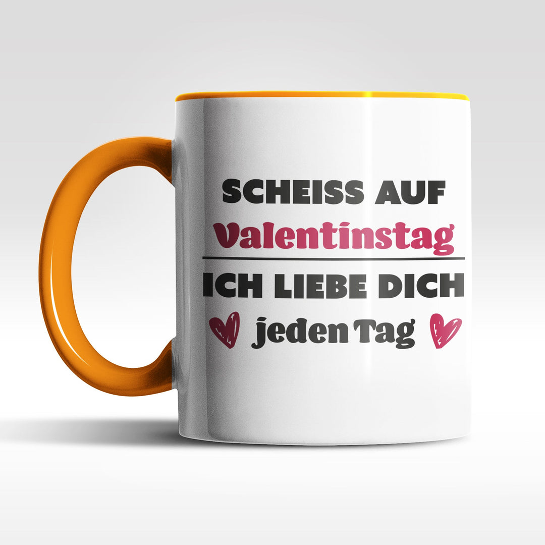 Lustige Tasse "Scheiß auf Valentinstag" – Geschenkidee für humorvolle Paare