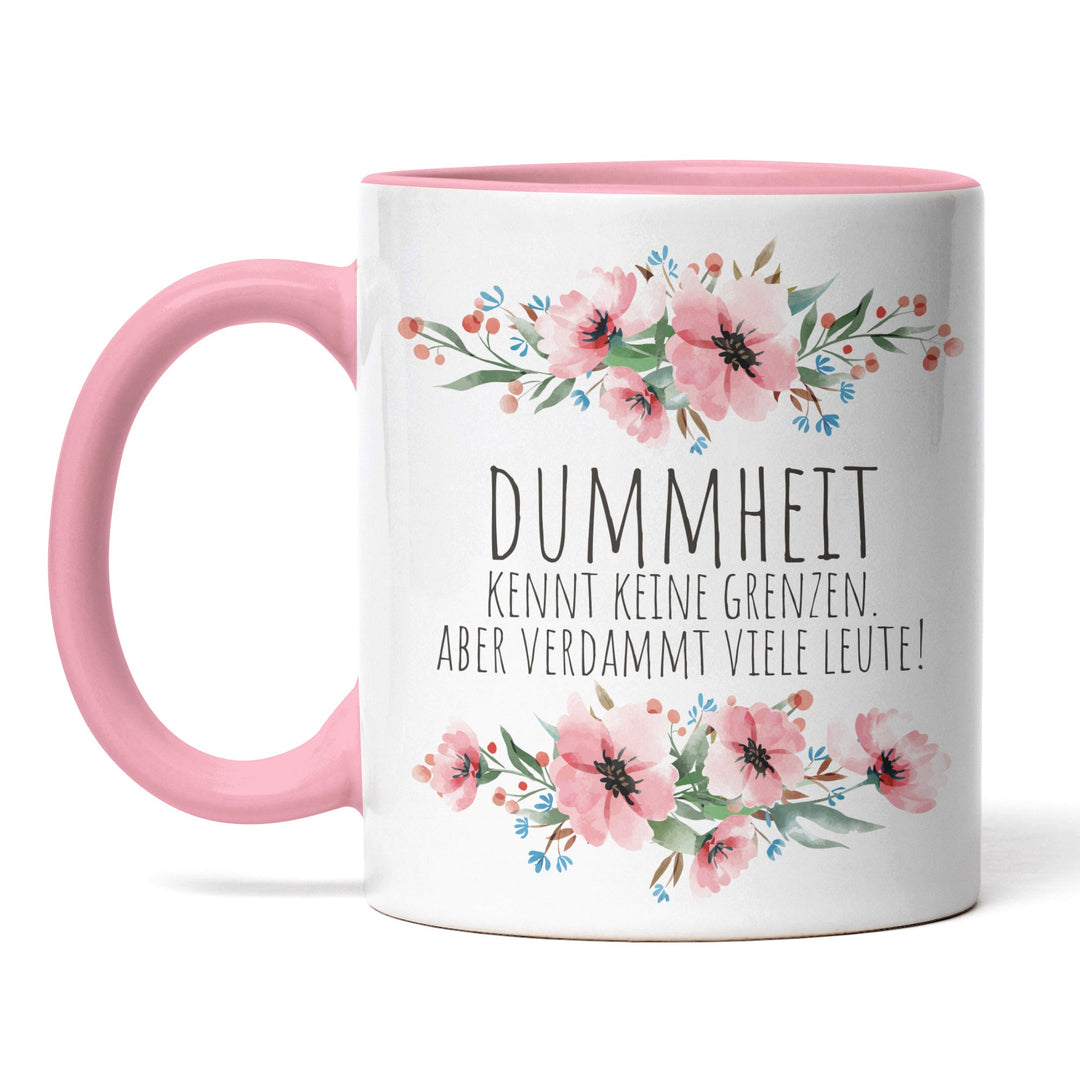 Tasse "Dummheit kennt viele Leute" – Lustige Sarkasmus-Tasse für Büro & Alltag