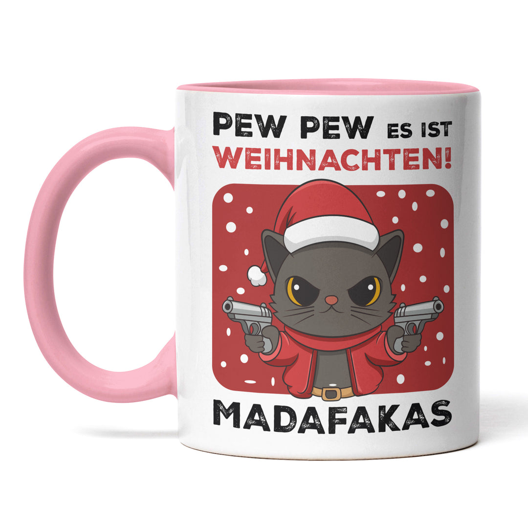 Pew Pew es ist Weihnachten Madafakas Tasse – Lustige Weihnachts-Tasse mit Spruch | PEPAM Geschenke