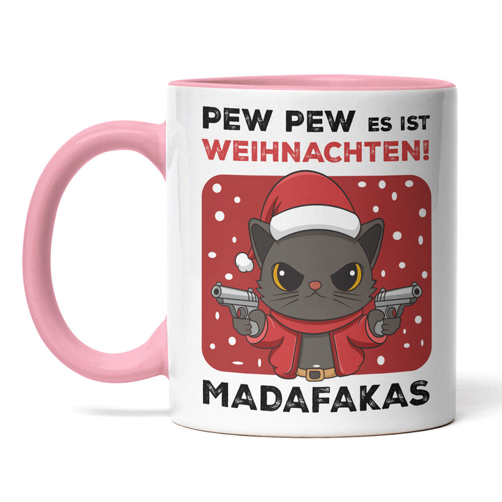Pew Pew es ist Weihnachten Madafakas Tasse – Lustige Weihnachts-Tasse mit Spruch | PEPAM Geschenke