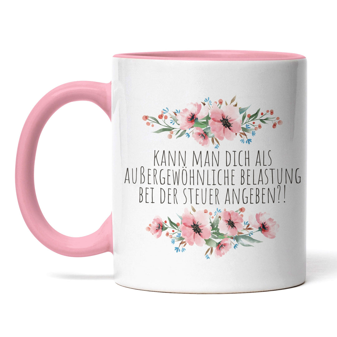 Tasse "Außergewöhnliche Belastung bei Steuer" – Lustige Büro-Tasse für Steuererklärungs-Profis