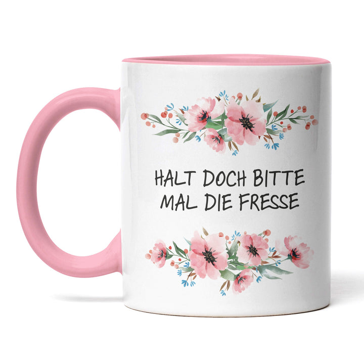 Tasse "Halt doch bitte die Fresse" – Perfektes Geschenk für Morgenmuffel & Kaffeejunkies