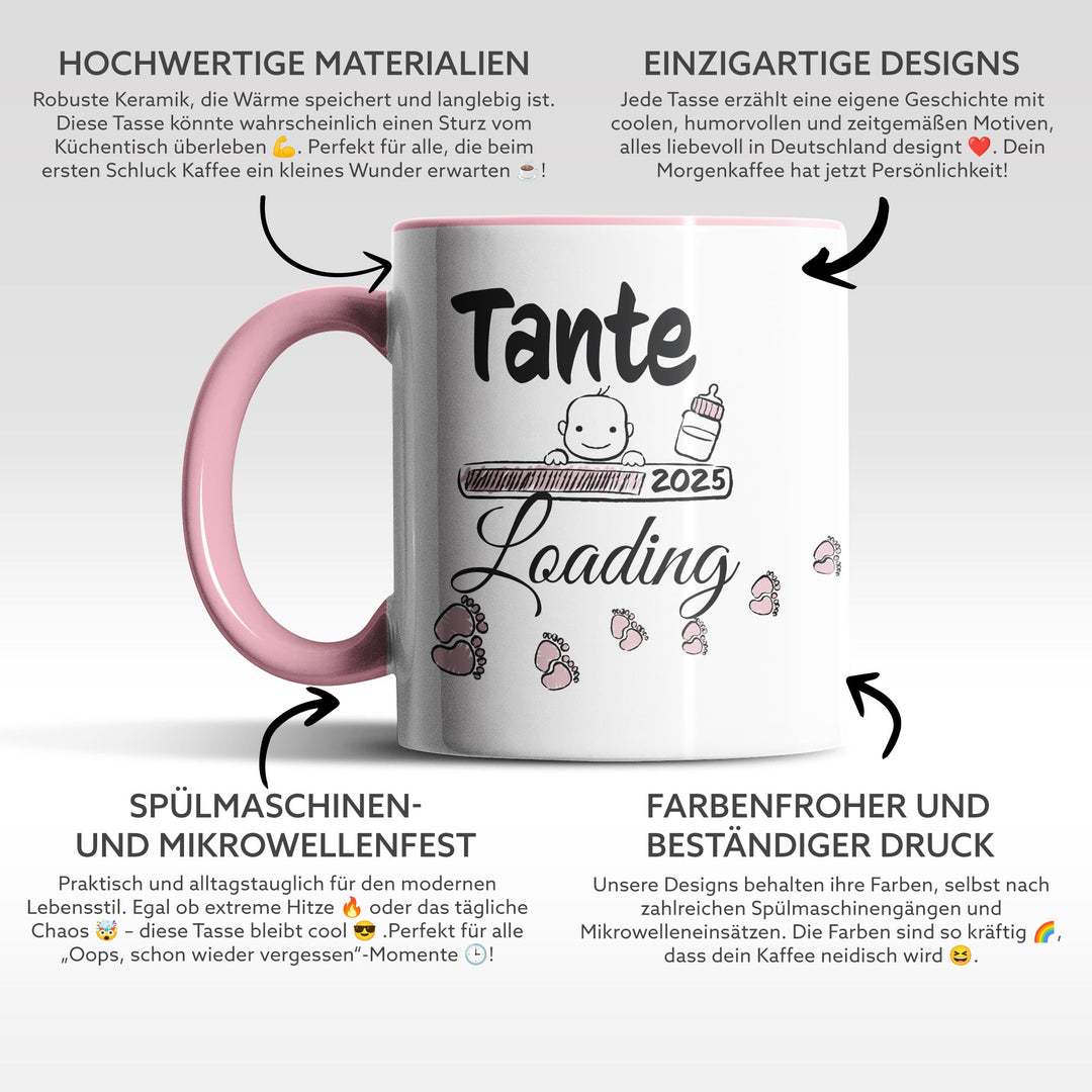 Lustige Tasse "Tante Loading" – Charmantes Geschenk für werdende Tanten