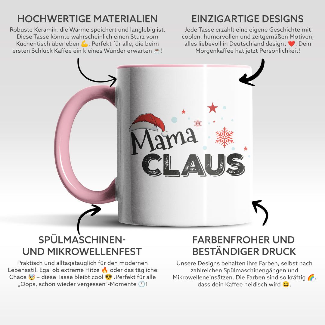 Mama Claus mit Mütze Tasse – Lustige Weihnachts-Tasse für Mamas & Familien | PEPAM Geschenke