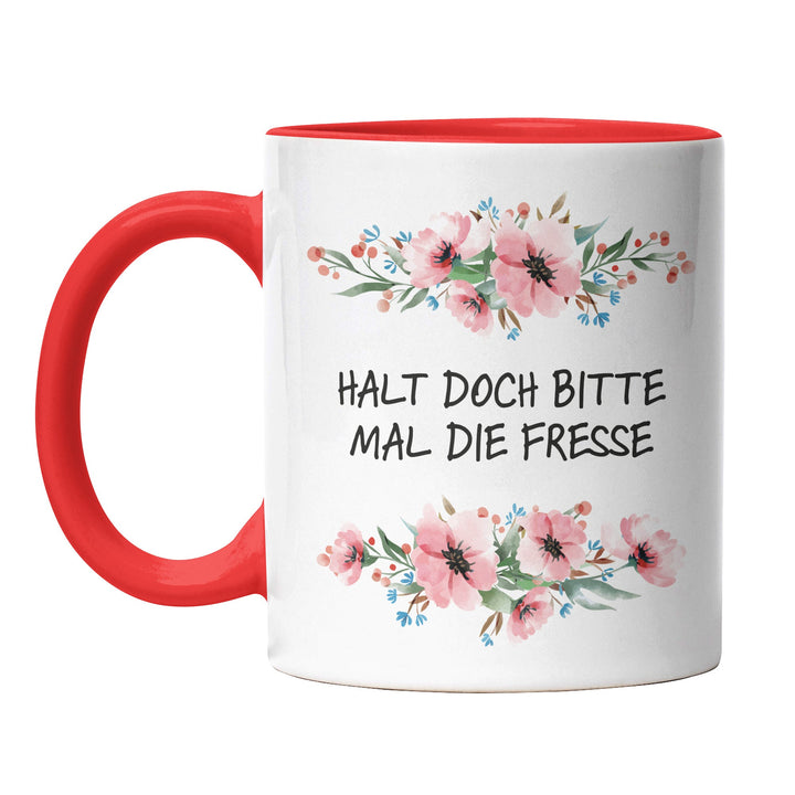 Tasse "Halt doch bitte die Fresse" – Perfektes Geschenk für Morgenmuffel & Kaffeejunkies
