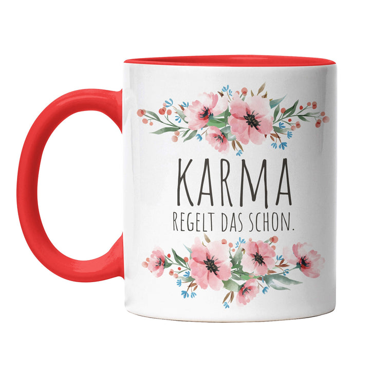 Tasse "Karma regelt das schon" – Lustige Spruch-Tasse für Gelassenheit & Humor