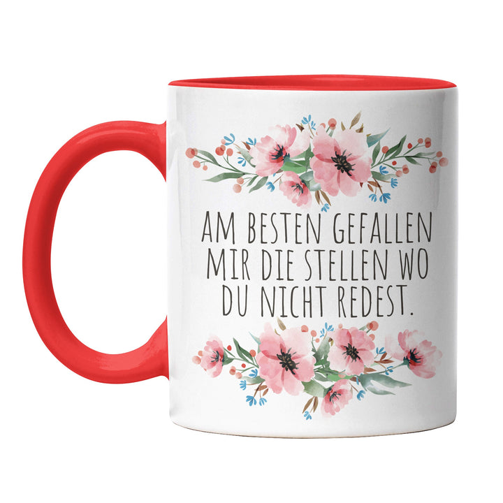Tasse "Mir gefallen die Stellen, wo du nicht redest" – Lustige Sarkasmus-Tasse für Büro & Alltag