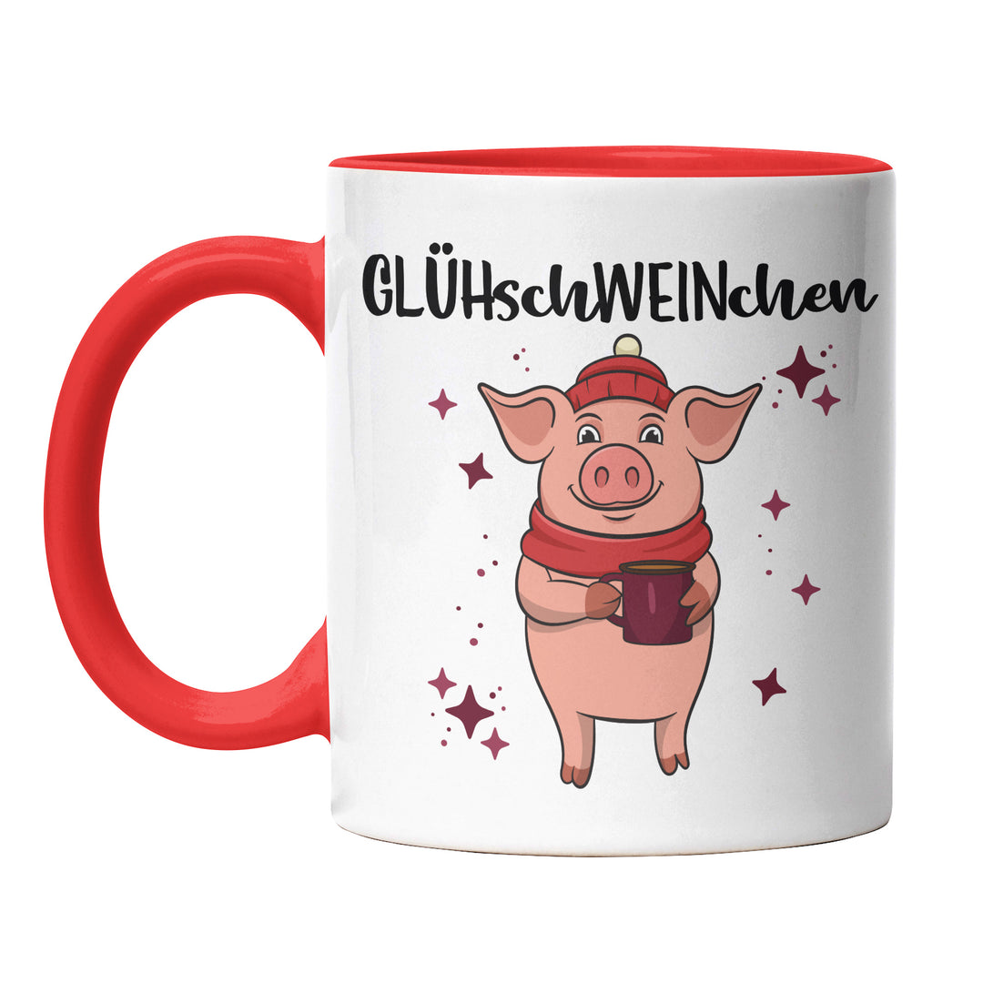 Glühschweinchen Tasse – Lustige Weihnachts-Tasse mit Schwein-Motiv & Spruch | PEPAM Geschenke