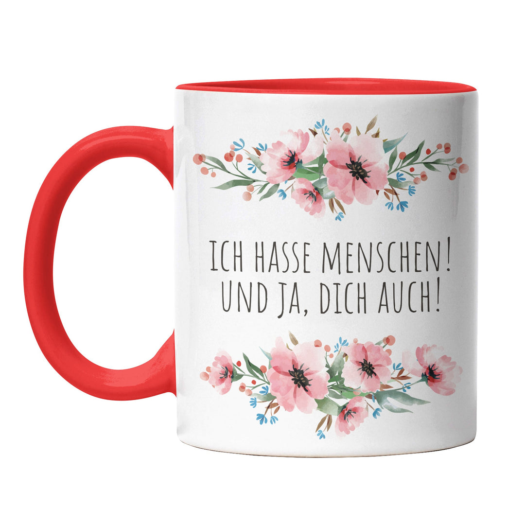 Tasse "Ich hasse Menschen, Ja dich auch" – Lustige Sarkasmus-Tasse für Büro & Alltag