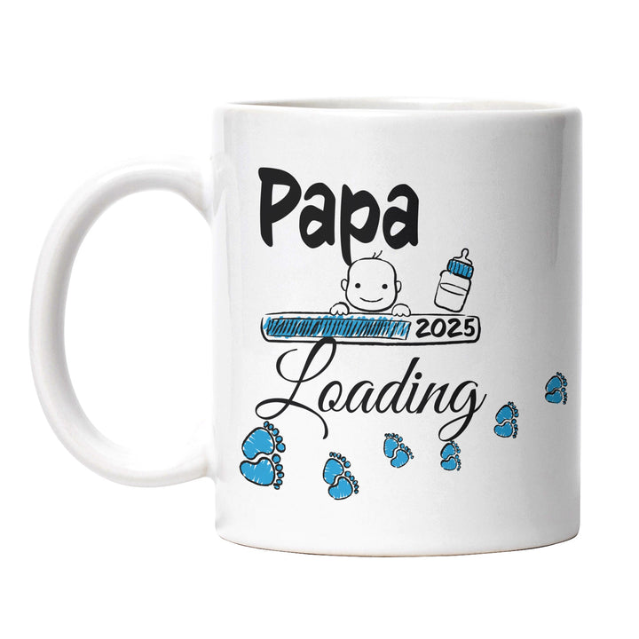 Lustige Tasse "Papa Loading 2025" – Humorvolles Geschenk für werdende Väter