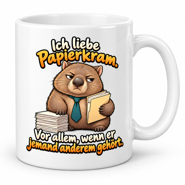 Lustige Wombat-Tasse – Papierkram für andere