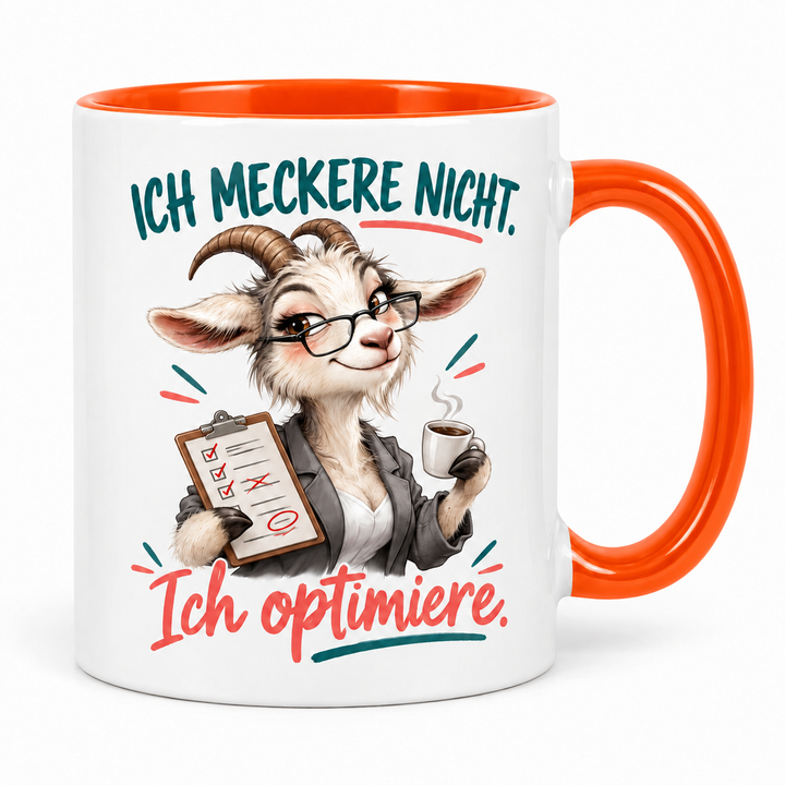 Lustige Ziegen-Tasse – Orange