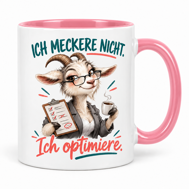 Lustige Ziegen-Tasse – Rosa