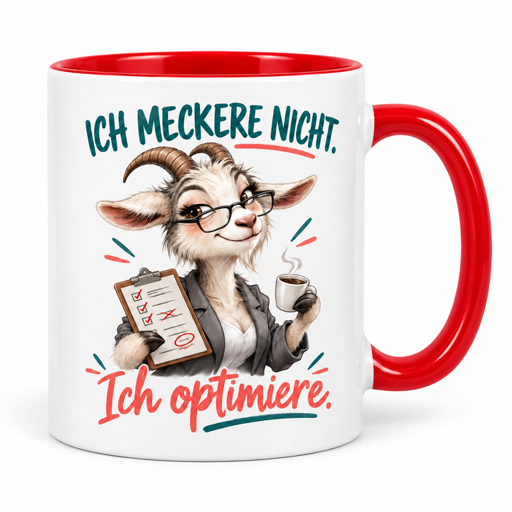 Lustige Ziegen-Tasse – Rot